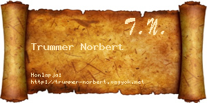 Trummer Norbert névjegykártya